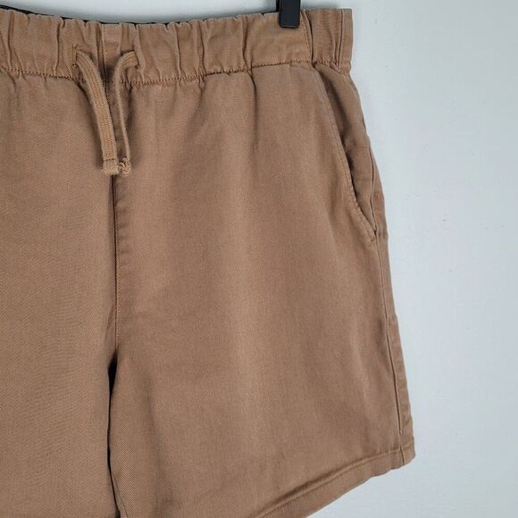 Everlane The Easy Short Organic Cotton Stretch Twill Elastic Waist Brown Size M - Picture 5 of 11